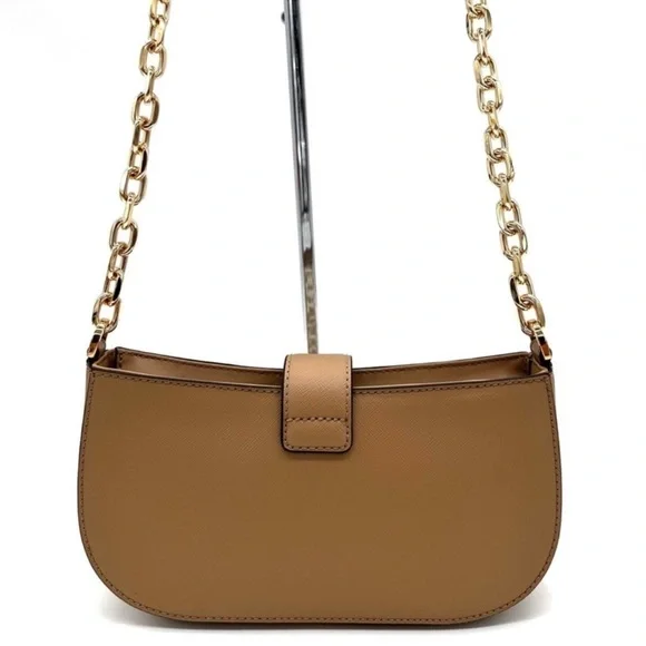 Michael Kors Carmen Small Pouchette Crossbody Bag Camel Multi - Picture 6 of 11